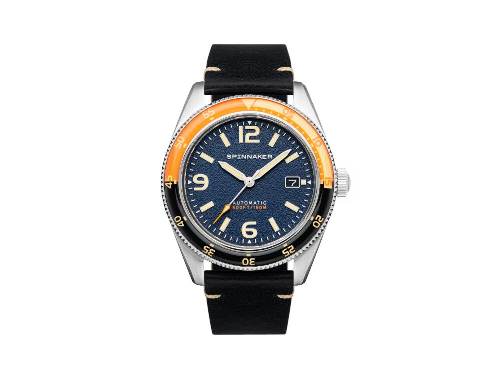 Spinnaker Fleuss Sunset Orange Automatic Watch, Blue, 43 mm, 15 atm, SP-5055-0D