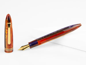 Tibaldi Seilan Bononia Fountain Pen, Purple, 18k Gold trim, BNN-107-FP