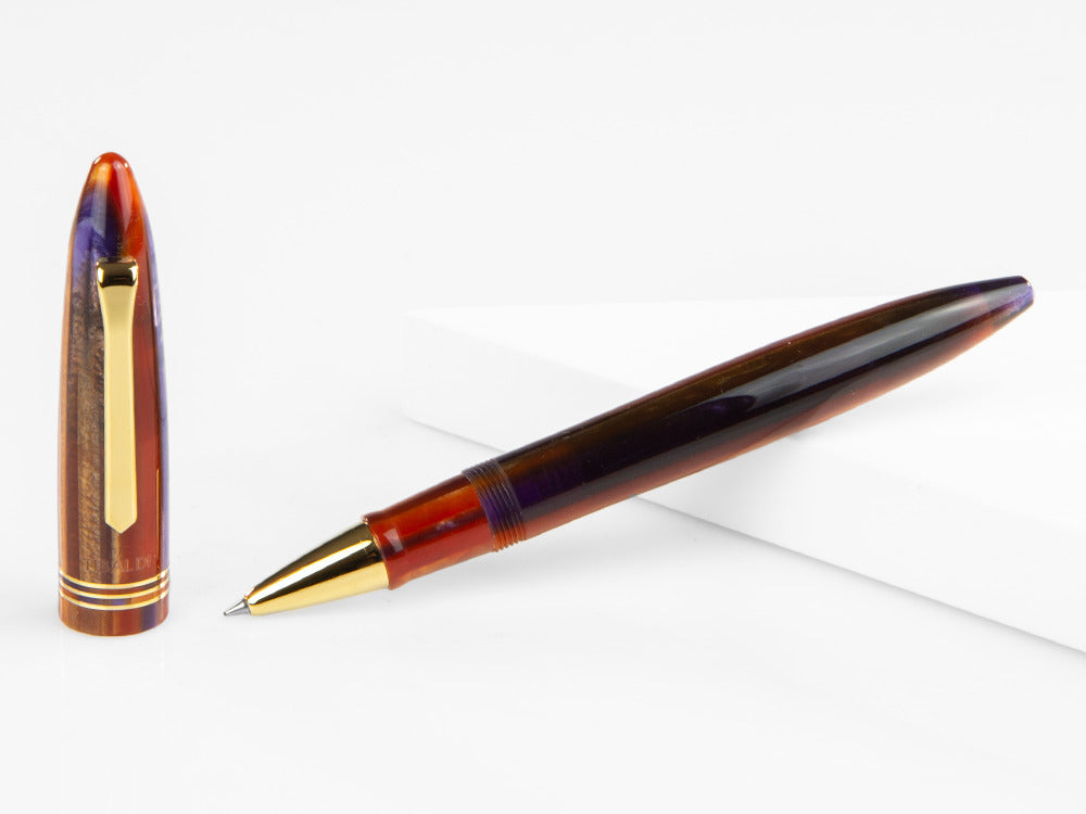 Tibaldi Bononia Seilan Rollerball pen, Resin, Purple, 18k Gold trim, BNN-107-RB