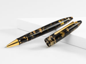 Tibaldi Bononia Black Gold Rollerball pen, Resin, Gold plated, BNN-1082-RB