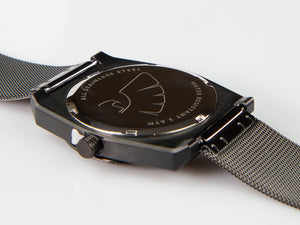 Tibaldi Men's Quartz Watch, Black, 39mm x 46mm, Mesh strap, TMM-SS-MM