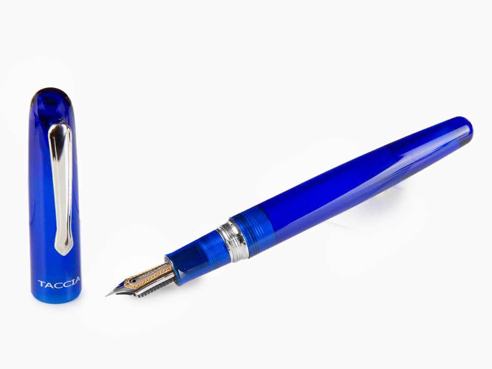 Taccia Spectrum Ocean Blue Fountain Pen, Resin, Blue, Polished, Chrome