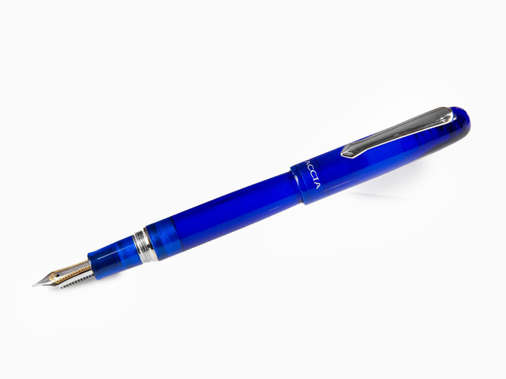 Taccia Spectrum Ocean Blue Fountain Pen, Resin, Blue, Polished, Chrome