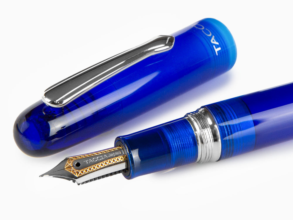 Taccia Spectrum Ocean Blue Fountain Pen, Resin, Blue, Polished, Chrome