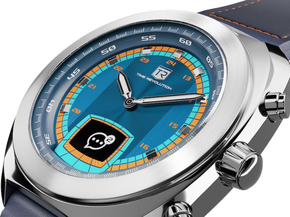 Time Revolution Hybrid 01 Aurora SS Hybrid Watch, Blue, 42 mm, TR01.4S-1