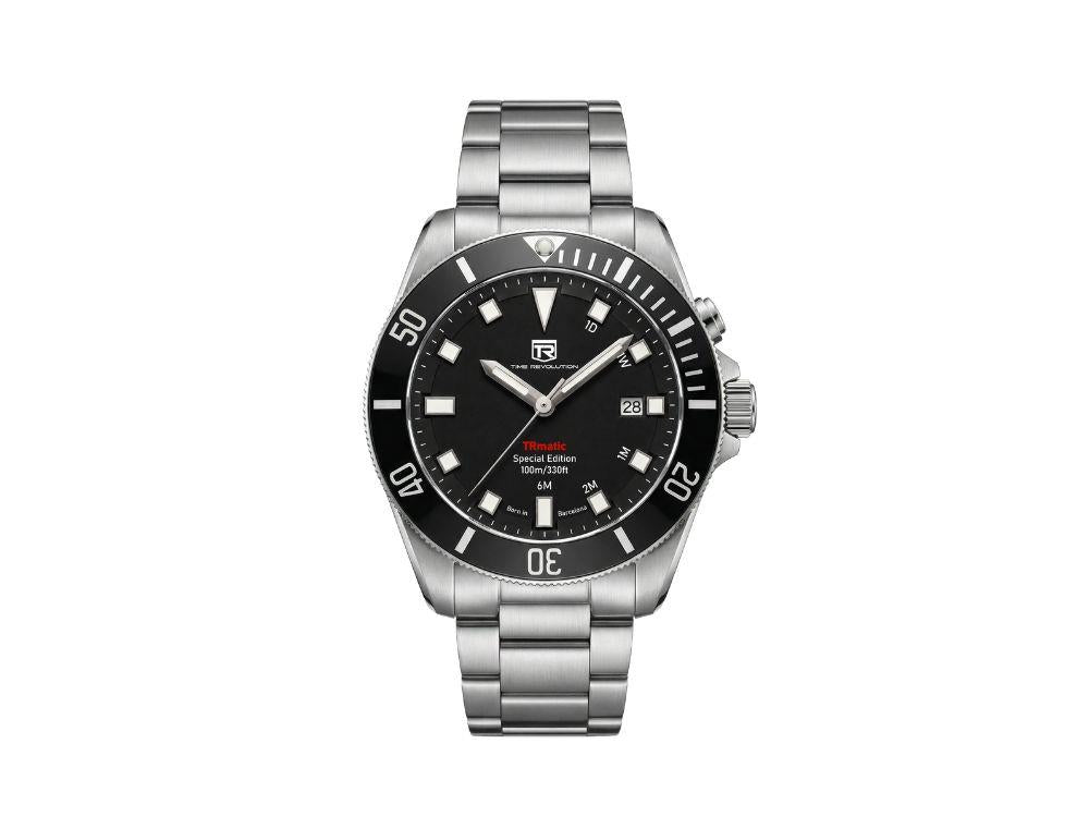 Time Revolution TRmatic Midnight Automatic Watch, 42 mm, Black, TR02.01MB