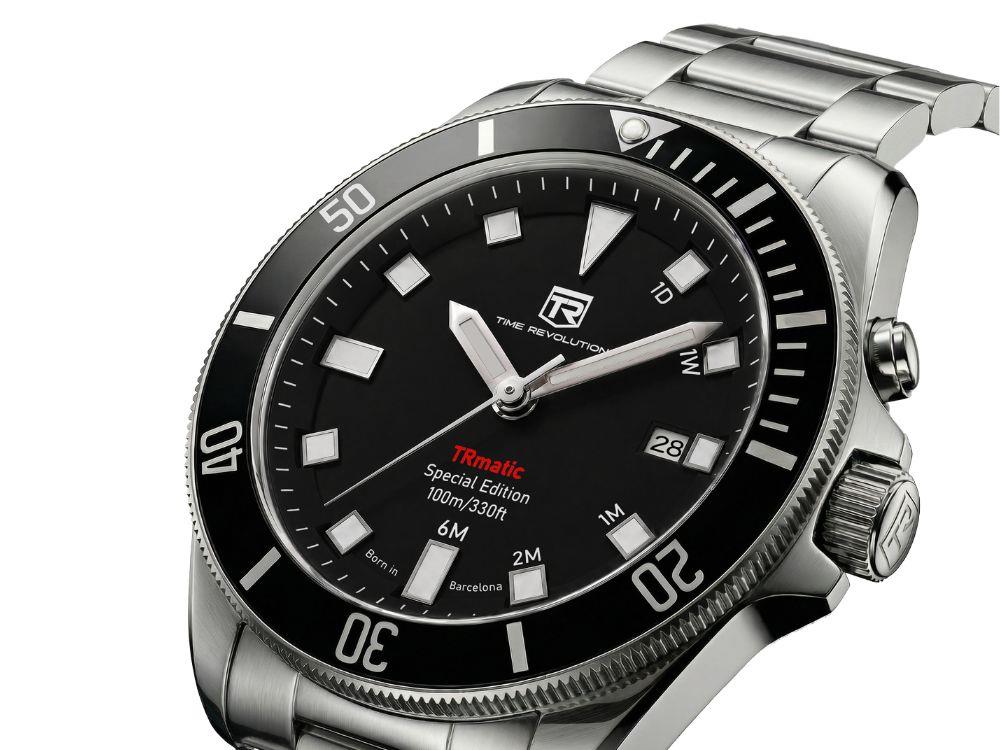 Time Revolution TRmatic Midnight Automatic Watch, 42 mm, Black, TR02.01MB