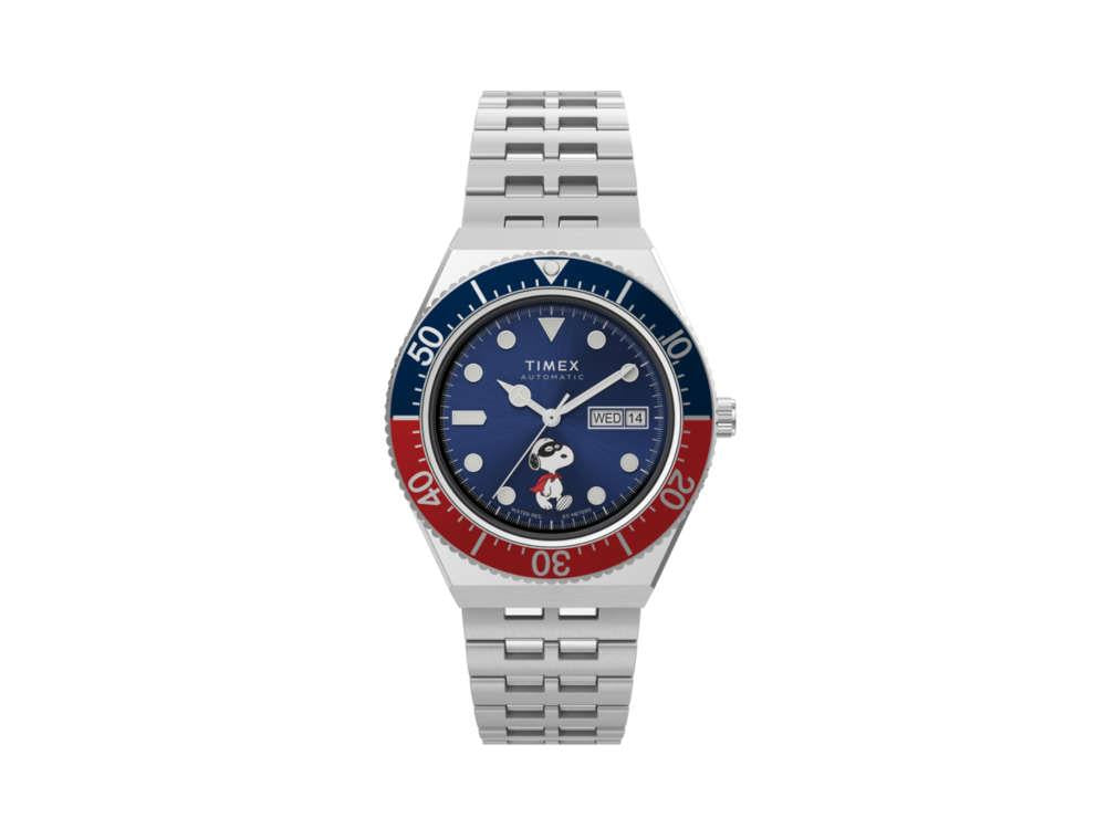Timex Peanuts Automatic Watch, Blue, 40 mm, TW2W47500