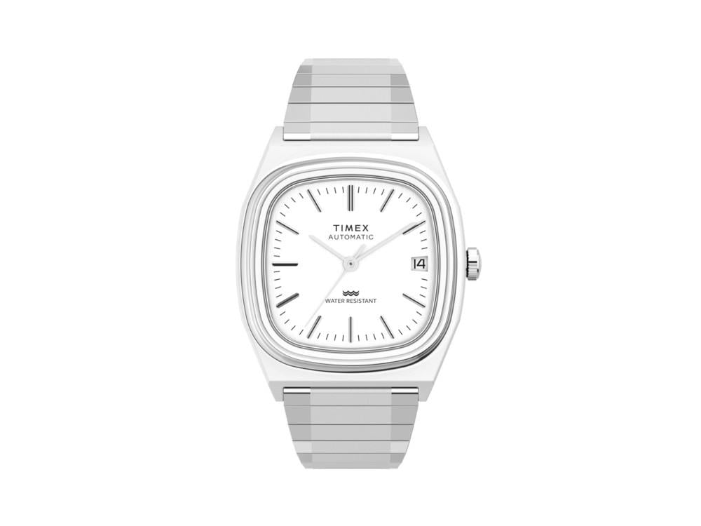 Timex E Line Automatic Watch, White, 34 mm, TW2W70800