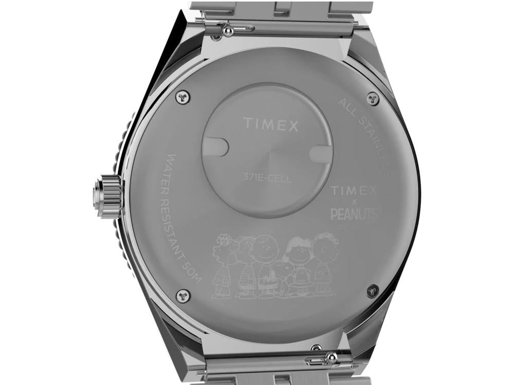 Timex x Peanuts Q Timex Quartz Watch, Silver, 38 mm, TW2W83300