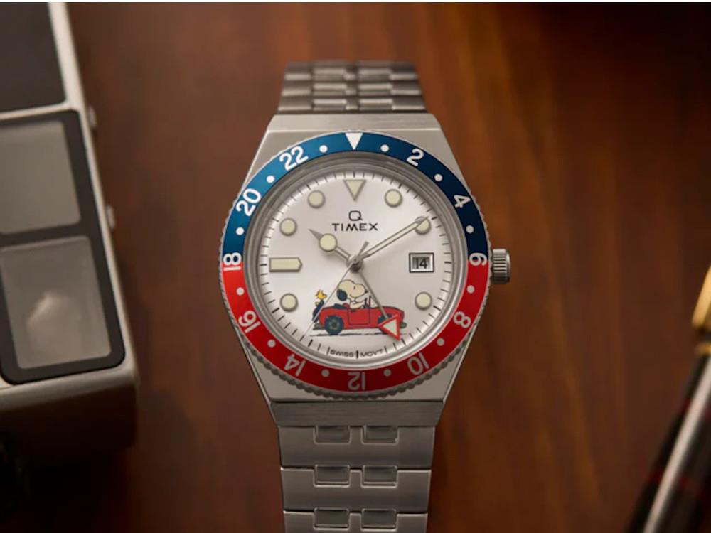 Timex x Peanuts Q Timex Quartz Watch, Silver, 38 mm, TW2W83300