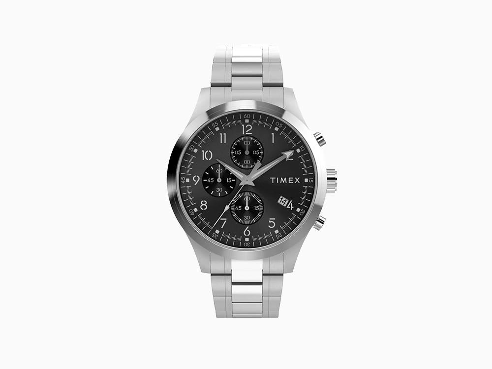 Timex Trend Dress Chronograph Quartz Watch, Black, 43mm, TW2Y01400