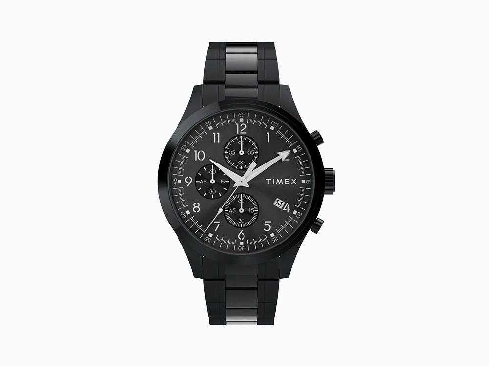 Timex Trend Dress Chronograph Quartz Watch, Black, 43mm, TW2Y01600