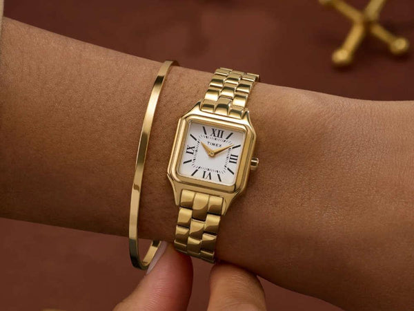 Timex Legacy Addison Quartz Watch, PVD Gold, White, TW2Y23700