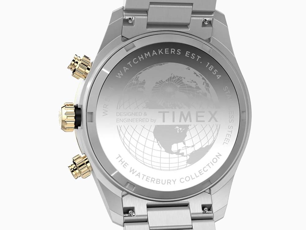 Timex Waterbury Heritage Quartz Watch, Black, 39 mm, Chronograph, TW2Y24000