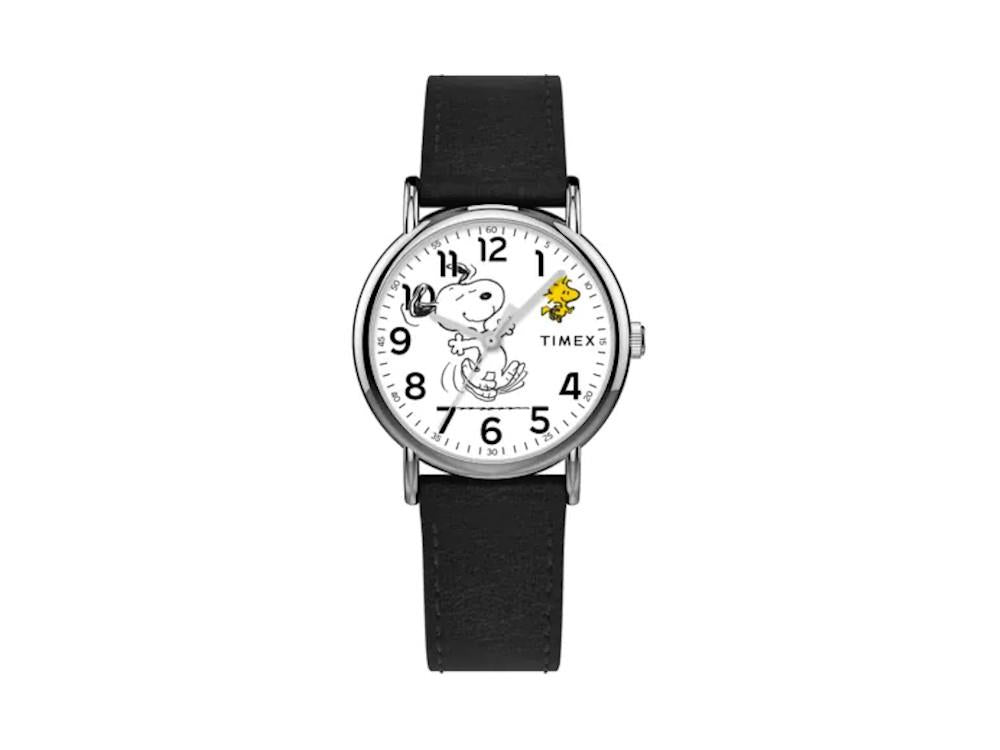 Timex Weekender Peanuts Snoopy Quartz Watch, White, 38 mm