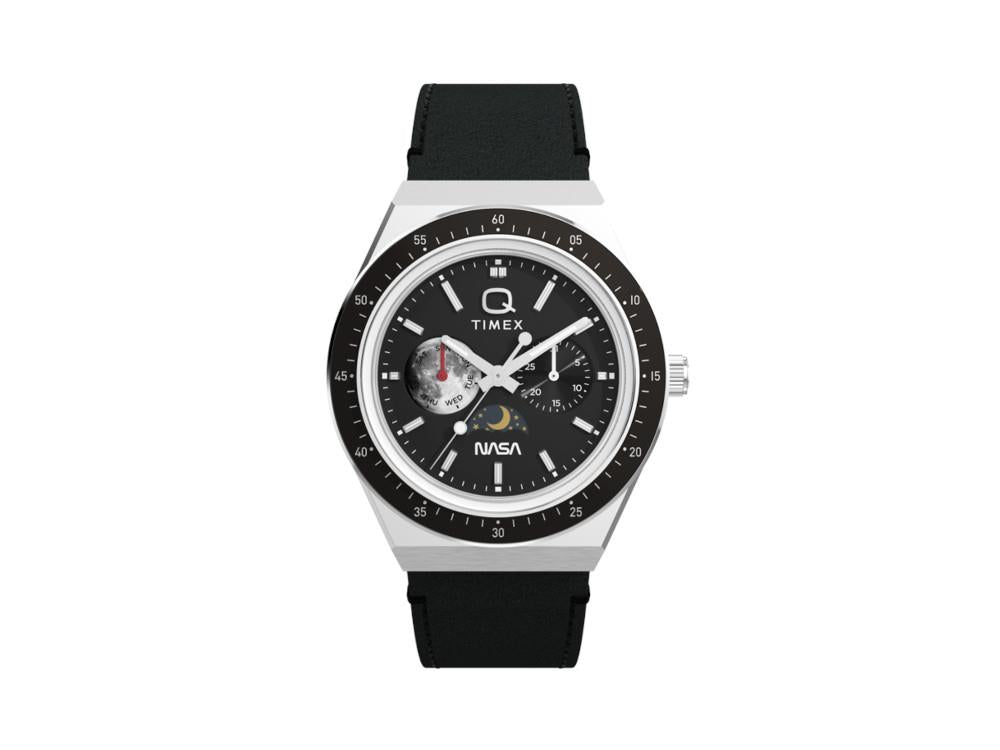 Timex Q Timex x Nasa Quartz Watch, Black, 40 mm, TW2Y56800