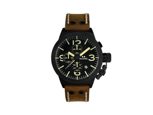 TW Steel Classic Canteen Quartz Watch, Black, 45 mm, Leather, 10 atm, CS107