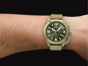 TW Steel Canteen Quartz Watch, Green, 46 mm, Leather strap, 10 atm, TW1015