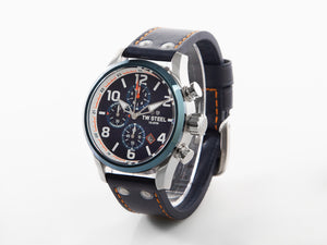 TW Steel WRC Quartz Watch, Blue, 48 mm, Leather strap, 10 atm, VS90