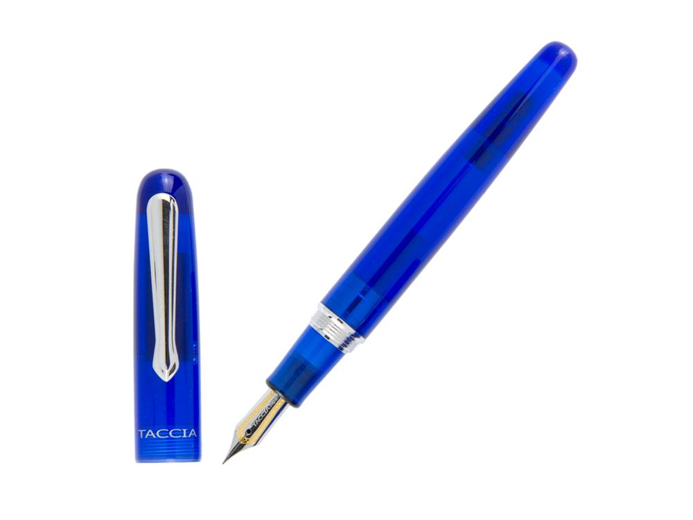 Taccia Spectrum Ocean Blue Fountain Pen, Resin, Blue, Polished, Chrome