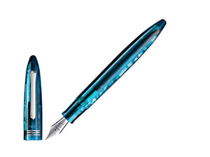 Tibaldi Bononia Bora Bora Fountain Pen, Blue, Palladium trim, BNN-18-FP