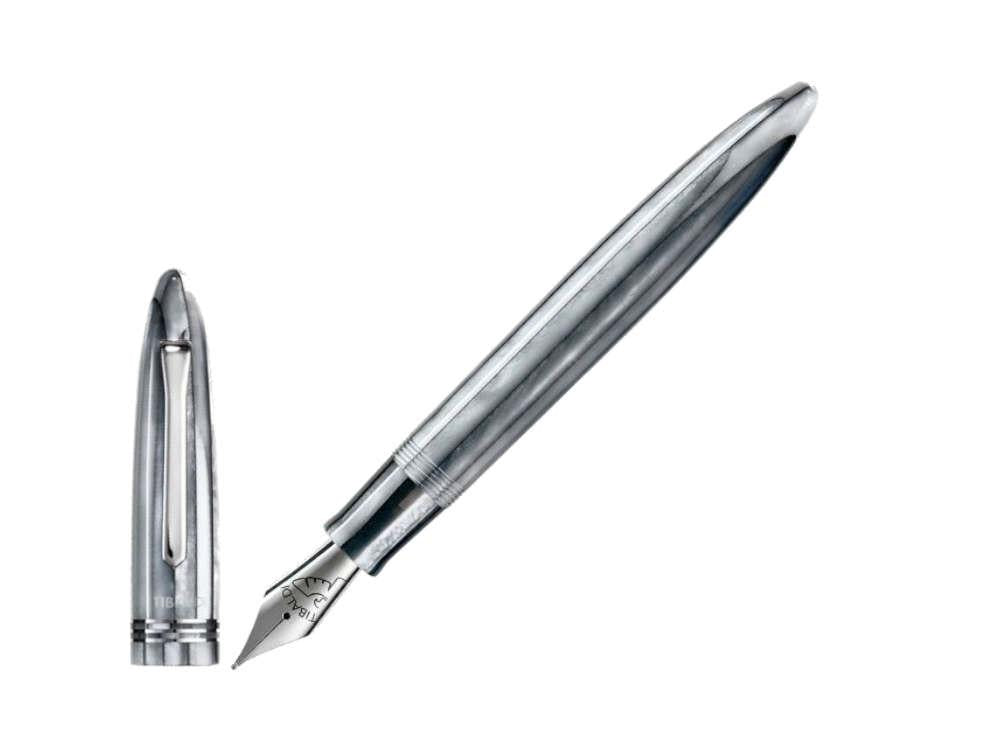Tibaldi Bononia Pearl Mist Fountain Pen, Grey, Palladium trim, BNN-12-FP