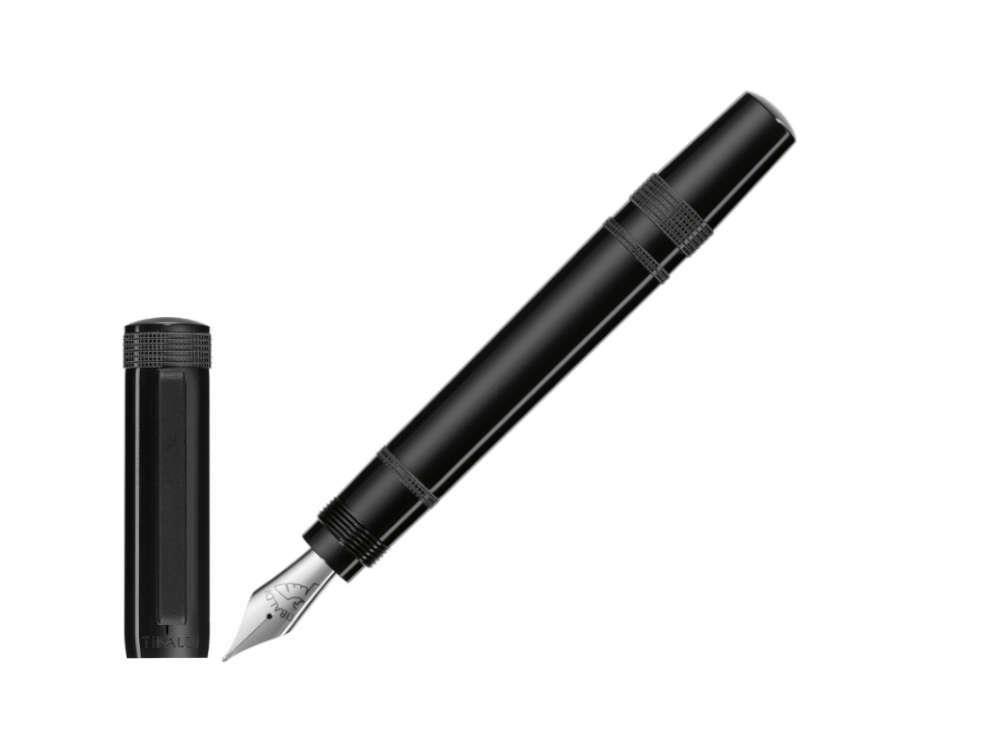 Tibaldi Perfecta Rich Black Fountain Pen, Palladium trim, PFC-237-FP