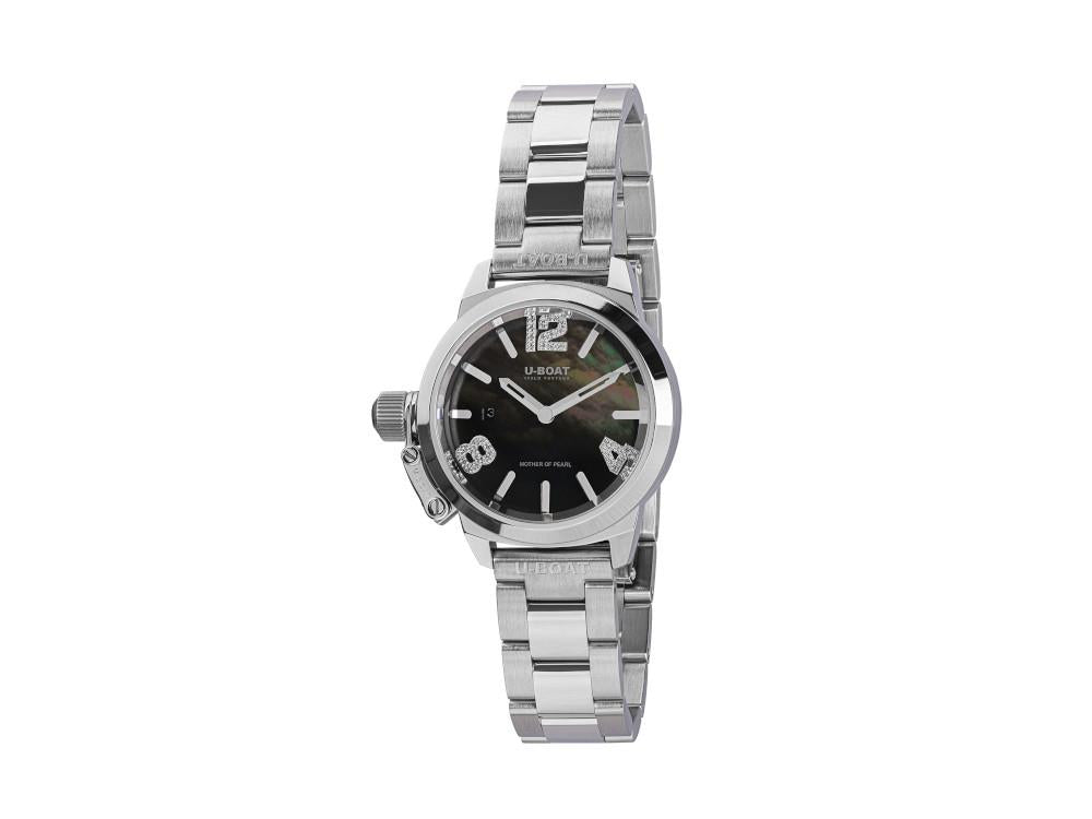 U-Boat Classico Lady Quartz Watch, Stainless Steel 316L, 30 mm, Black, 8899