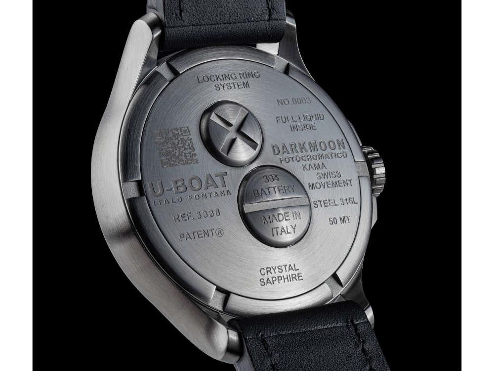 U-Boat Capsoil Darkmoon Kama SS Quartz Watch, 46.5 mm, Grey, 3338