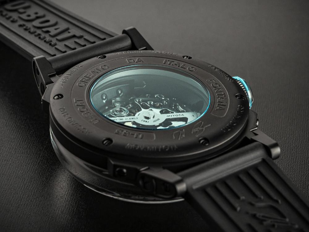 U-Boat U-65 Automatic Watch, Stainless Steel 316L, PVD, 44 mm, Turquoise, 3348