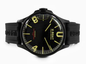 U-Boat Capsoil Darkmoon 44 IPB Quartz Watch, Black, 44 mm, Rubber, 8464/A
