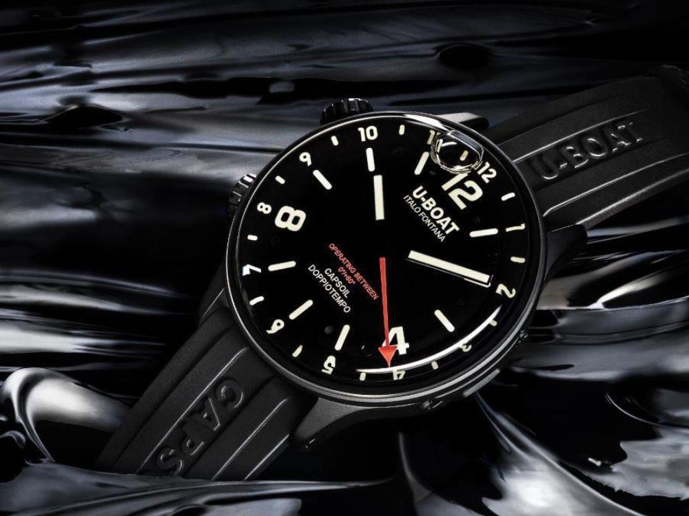 U-Boat Capsoil Doppiotempo DLC Quartz Watch, Stainless Steel 316L, 45 mm, 8770