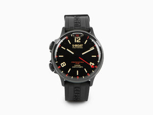 U-Boat Capsoil Doppiotempo Red Rehaut Quartz Watch, DLC, Black, 45 mm, 8841