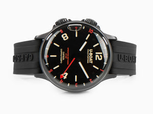 U-Boat Capsoil Doppiotempo Red Rehaut Quartz Watch, DLC, Black, 45 mm, 8841