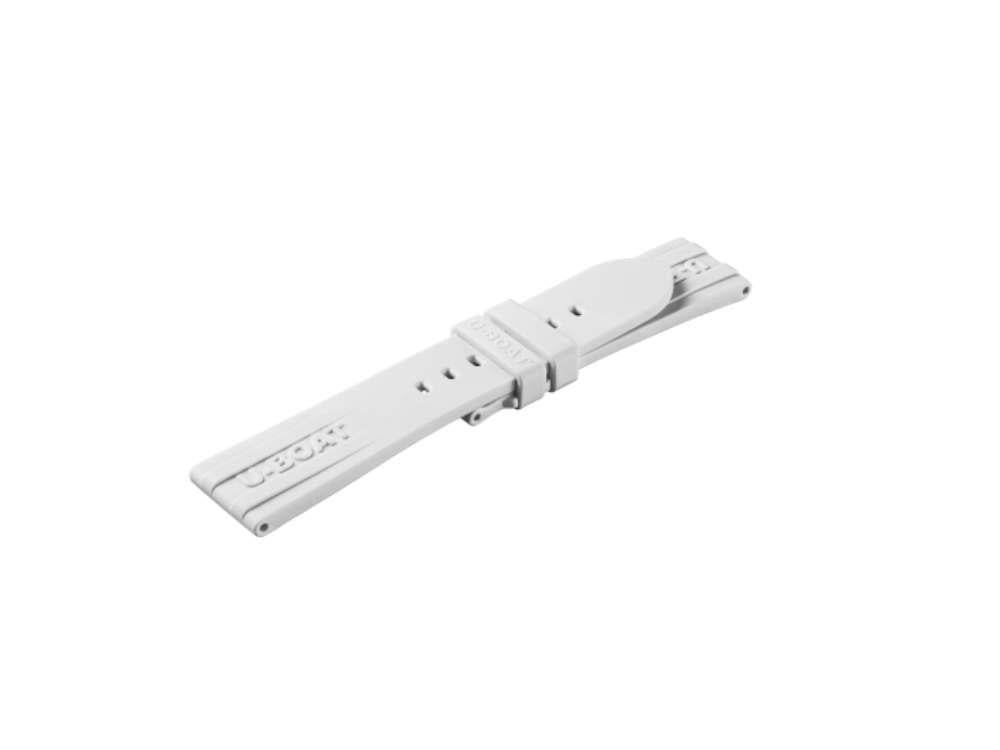 U-Boat Accesorios Strap, Rubber, White, 22mm, Stainless Steel, PVD, 9073/Z/5467