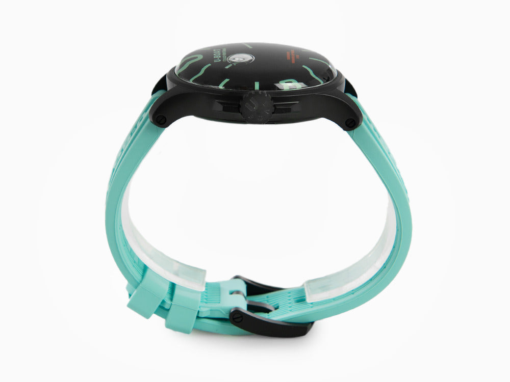 U-Boat Capsoil Darkmoon Aquamarine Curve Quartz Watch, IPB, 44 mm, Black, 9526