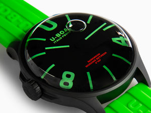 U-Boat Capsoil Darkmoon Green Curve Quartz Watch, IPB, 44 mm, Black, 9534
