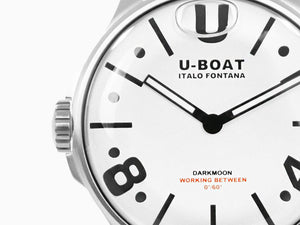 U-Boat Capsoil Darkmoon White Curve Quartz Watch, IPB, 44 mm, White, 9542
