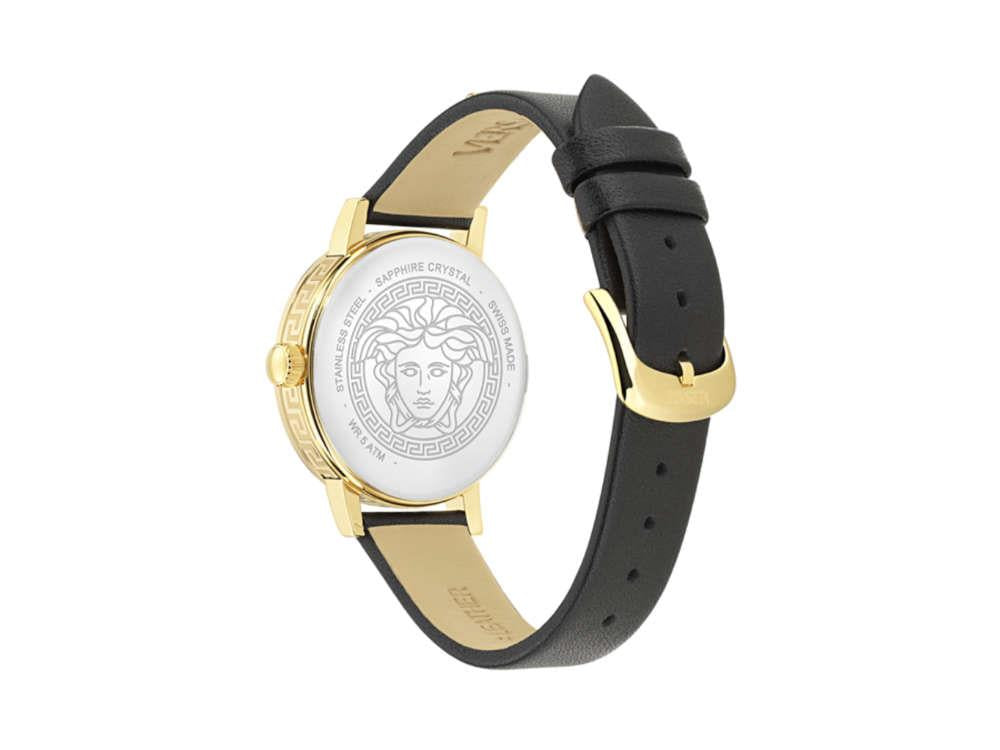 Versace Greca Fortuna Quartz Watch, PVD Gold, Black, 35 mm, VE0A00225