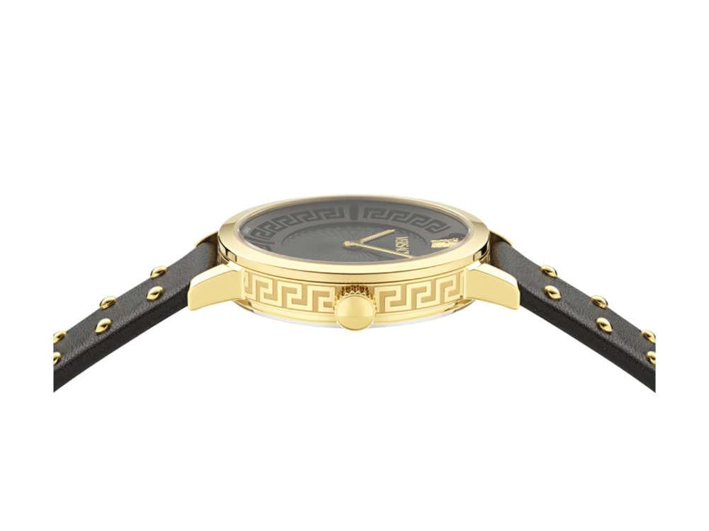 Versace Greca Fortuna Quartz Watch, PVD Gold, Black, 35 mm, VE0A00225