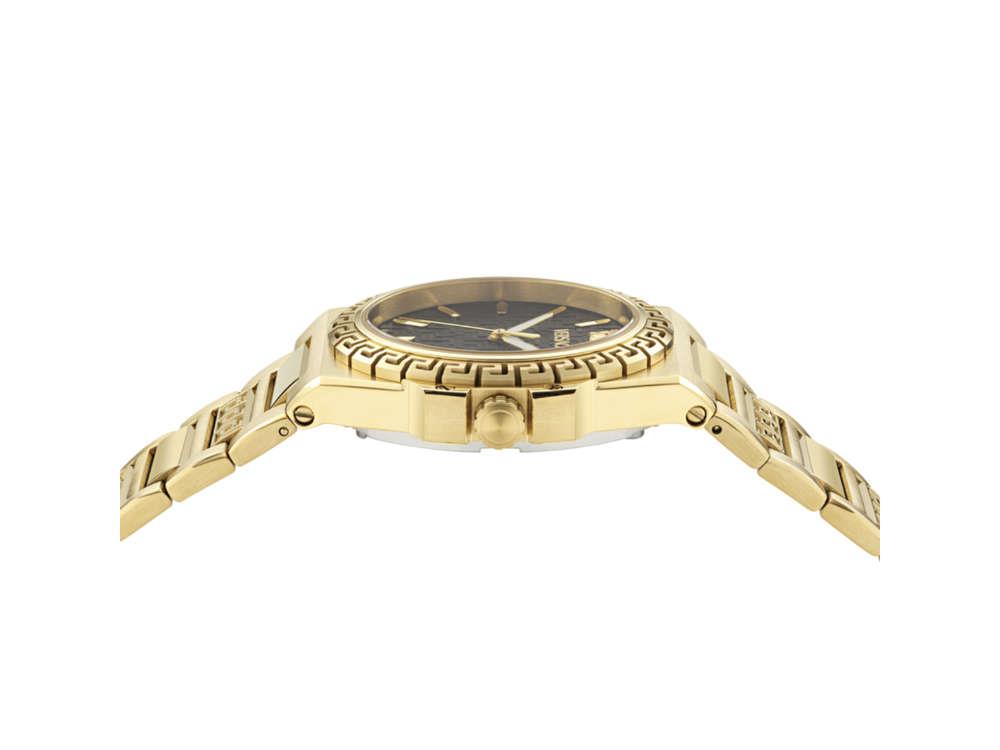 Versace Greca Reaction Quartz Watch, PVD Gold, Black, 38 mm, VE0D00525