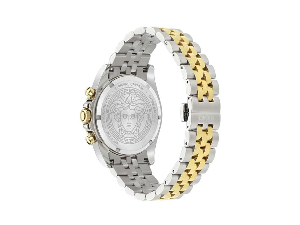 Versace Greca Chrono Wave Quartz Watch, Grey, 43 mm, Sapphire Crystal, VE0H00725