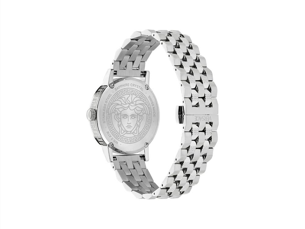 Versace Albireo Quartz Watch, Recycled Steel, Blue, 40 mm, VE0T00325