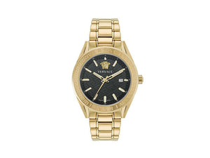 Versace V Code Quartz Watch, PVD Gold, Black, 42 mm, Sapphire Crystal, VE6A00623
