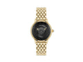 Versace Medusa Alchemy Quartz Watch, PVD Gold, Black, 38 mm, VE6F00523