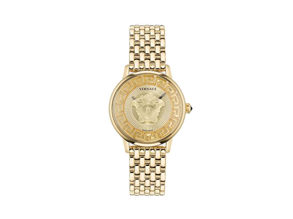 Versace Medusa Alchemy Quartz Watch, PVD Gold, Golden, 38 mm, VE6F00623