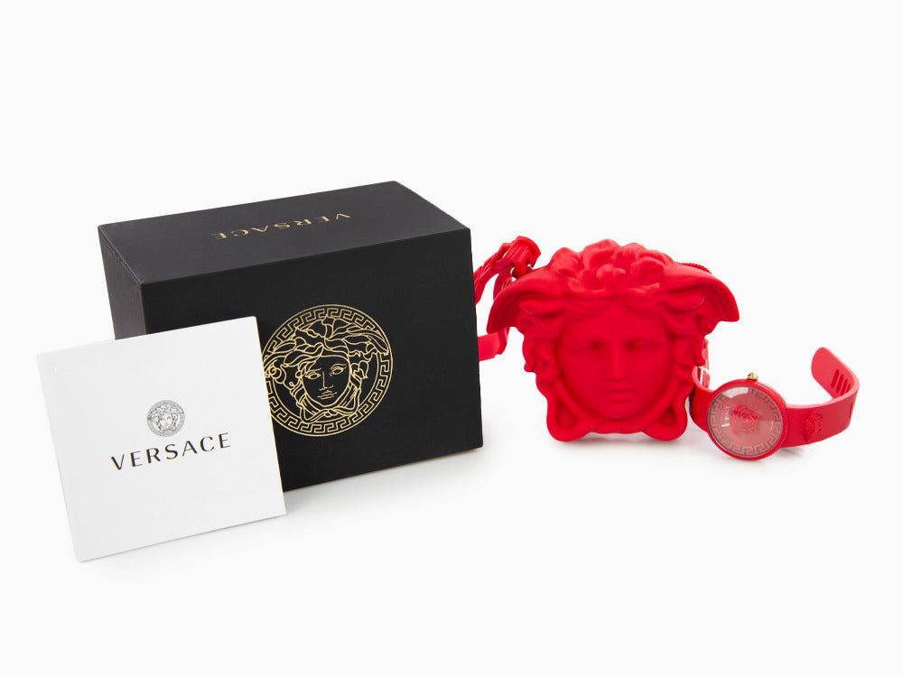 Versace Medusa Pop Quartz Watch, Silicon, Red, 39 mm, VE6G00723