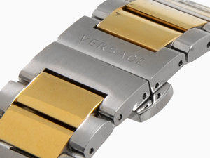 Versace Greca Dome Chrono Quartz Watch, PVD Gold, Green, 43 mm, VE6K00423