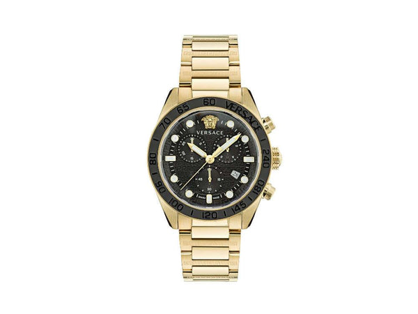 Greca Quartz Sell Versace 43 PVD Iguana mm, Gold, VE6K00 Dome Watch, Black, - Chrono